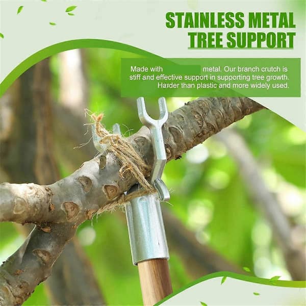 24 pcs Metal Tree Branch Support Tree Support Branch Crutch Tree Straightening Kit for Supporting Fruit Trees [DB] Silver Silver