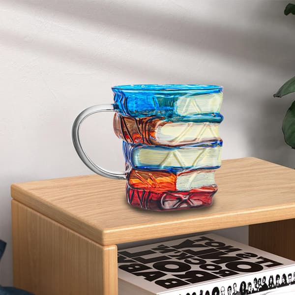 Malet bogkrus 3D bogstabel kaffekrus