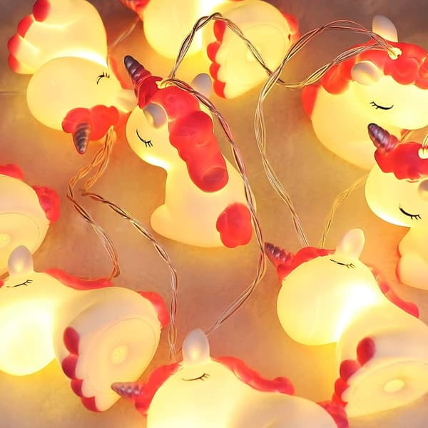 Unicorn string lights, battery-powered unicorn design LED string lights, outdoor string lights, garden decoration G G