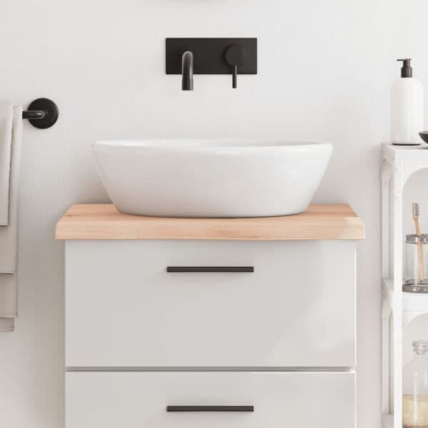 vidaXL Bathroom Countertop 60x50x(2-4) cm Untreated Solid Wood Brun 6600