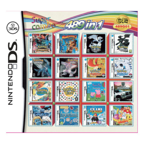 3DS NDS Game Cartridge: 208-i-1 kombinationskort, NDS Multi-Game Cartridge med 482 IN1, 510 og 4300 spil 489 IN 1