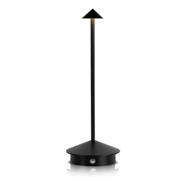 Sort bordlampe med 3 lysstyrker og touch-kontrol