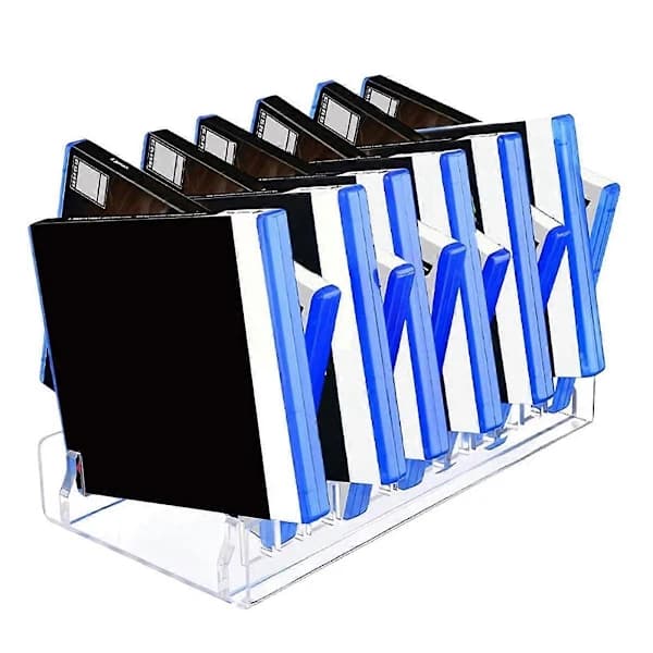 CD Holder 2-pack, Clear Acrylic CD Organizers, CD Display Stand for Media Shelf Storage and/or Transparent