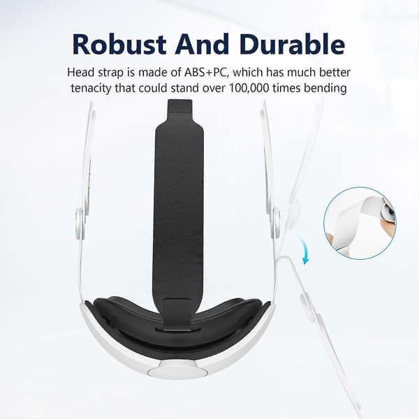 VR Headset Headband Adjustable Comfortable Fit Enhanced Support Pressure-Free VR Glasses Headband Replacement for Meta Quest 3