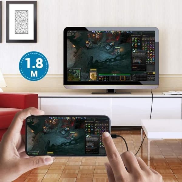 Elegear USB-C til DisplayPort-kabel 1,8 m (4K@60Hz) USB 3.1 Thunderbolt 3-kompatibel til Huawei Mate10/P10/SamsungS8/S8+/Note8