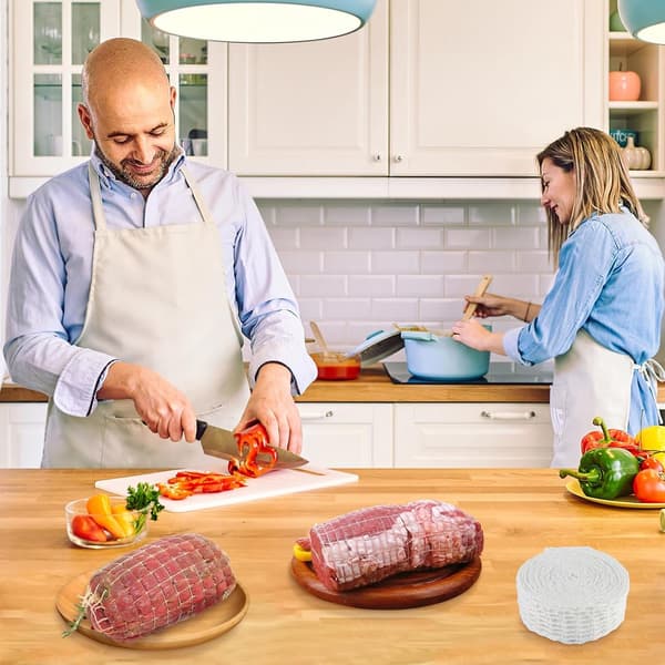 5m Meat Net on a Roll - Elastic Roasting Net, Sausage Net, Kitchen Twine - for Cooking, Smoking, Hanging Meat - White