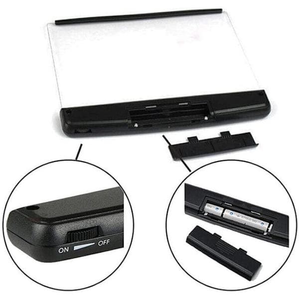 Wireless Reading Light - Portable Bookmark Lamp - Uses 3 AAA Batteries (Not Included) - Black