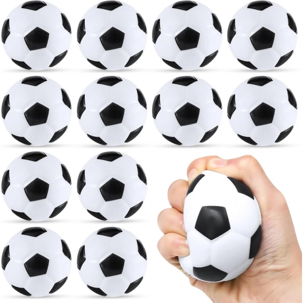 12 Anti Stress Mini Fotballer, Anti Stress Baller for Barn, Mini Fotballer, Innendørs Utendørs Fotballfest Baller for Barn og Voksne