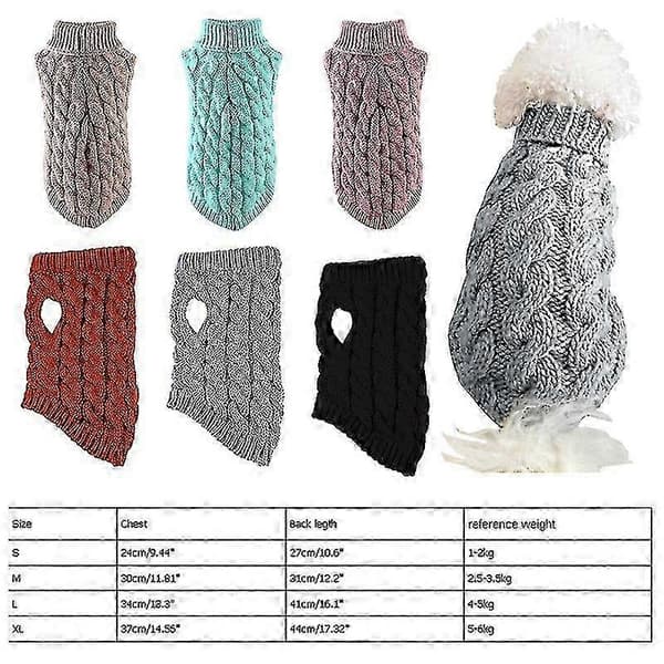 Hundevinterjakke Varm Strikket Genser for Små Raser Beige beige M beige M