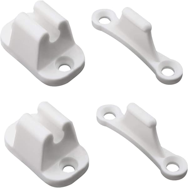 4 par T-formad dörrstoppsfäste, nylonstoppbuffertar, vit, 6x2x0,5 cm, för husbilar, husvagnar, campingbilar, båtar