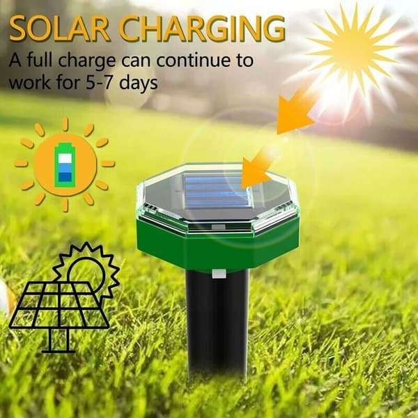 Solar ultralydsmuldvarpeskræmmer 6-delt sæt IP65