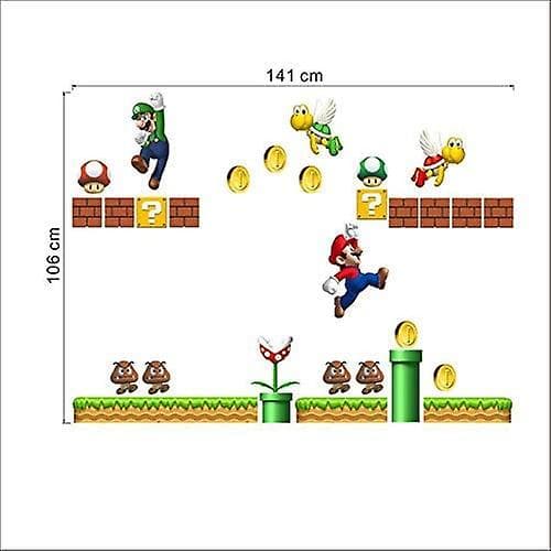 Super Mario -tarra lapsille, makuuhuoneen sisustus, seinätarra