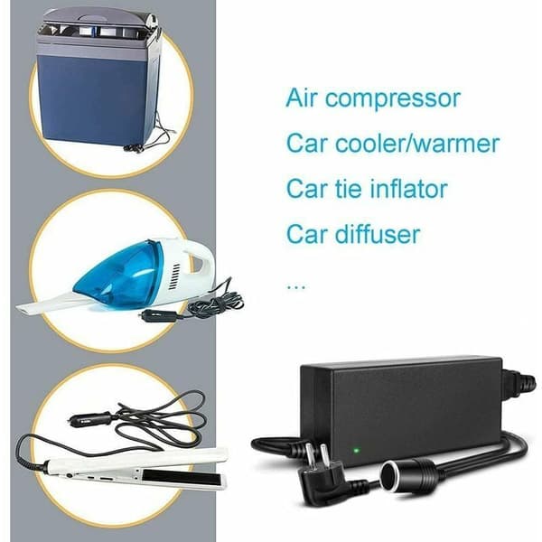220V to 12V 10A Car Cigarette Lighter Socket Adapter, Home Power Converter, Car Vacuum Cleaner Adapter, Refrigerator Adapter