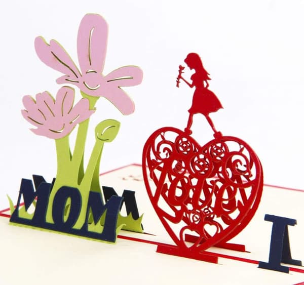 3D-bursdagskort Jeg elsker mamma, 10x15 cm, papir