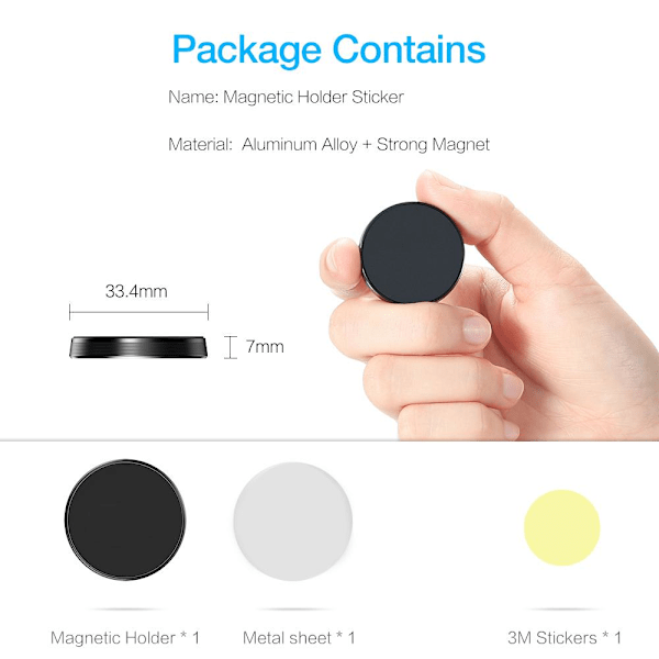Mobilholder / Bilholder / Magnetisk Holder Mobil Bil Universal Sort Black Svart