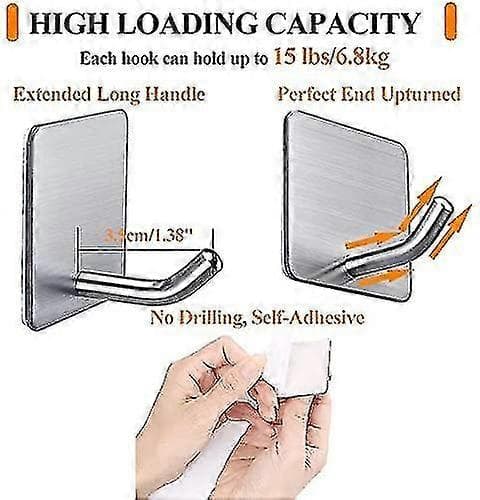 Self-adhesive hooks, self-adhesive coat hooks 10 kg (max) heavy duty self-adhesive hooks