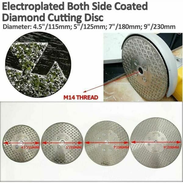 Diamantblad 125 mm - Dobbeltsidig - Kapping og sliping - M14-gjenge