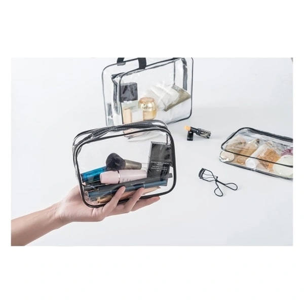 3-pack Transparenta Toalettväskor Sminkväska Transparent