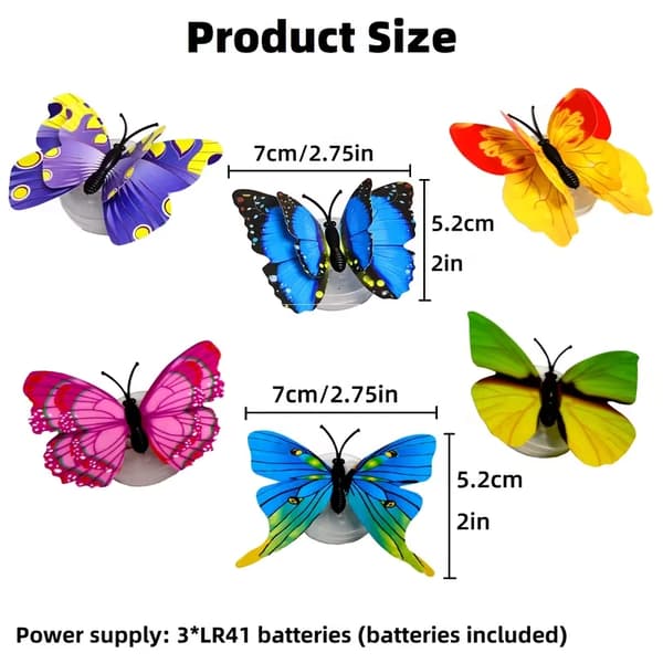 6st LED 3D Butterfly Night Light Wall Sticker for Garden Party Home Decor Random 6pcs Random 6pcs