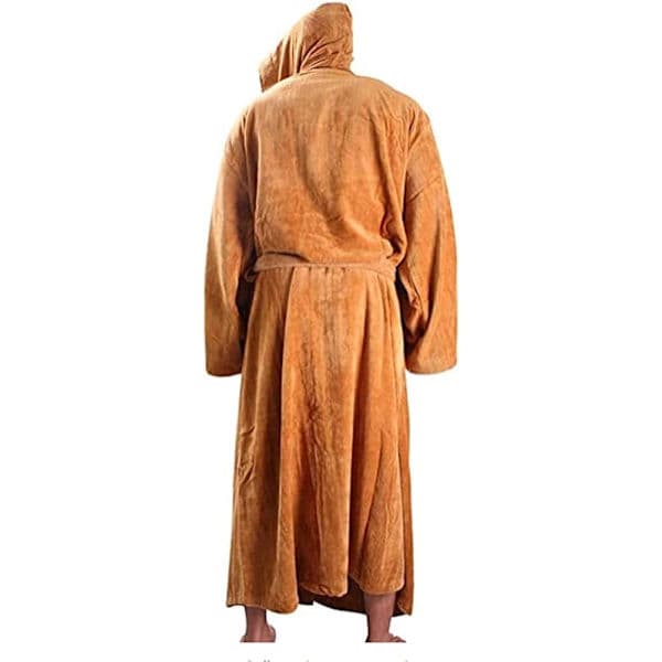 Jedi-badekåbe til voksne med hætte, blød og varm fleece-morgenkåbe