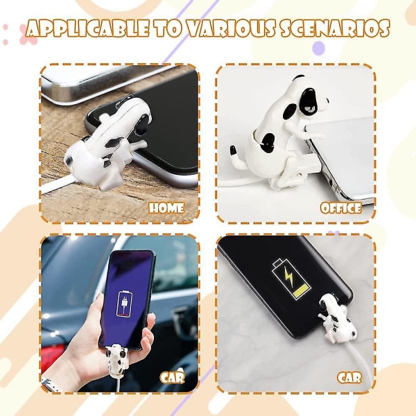 Stray Dog Laddningskabel, Smartphone USB Kabel Laddare USB Dataöverföring Snabbladdare Kabel För Iphone 15 Pro Z Flip 5 Type-c for Android White