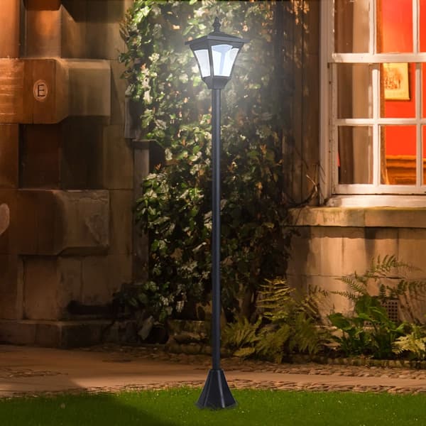 Solcellelanterne havelampe LED 30 lumen sort 15 x 15 x 120 cm
