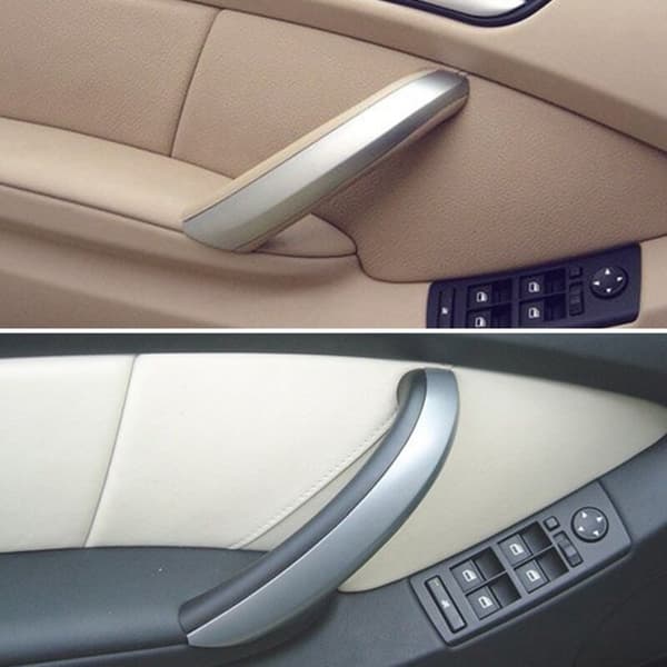 Interiør Dekorative Deler Høyre Dørpanel Håndtak Deksel Trim For X5 E53 1999-2006 Sølv Svart