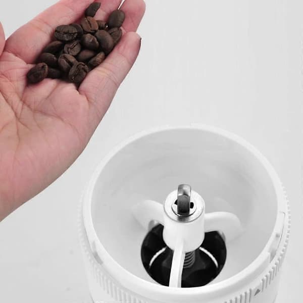 Electric Coffee Grinder with Adjustable Grind Coarseness, Hardness, Compact for Home and Travel