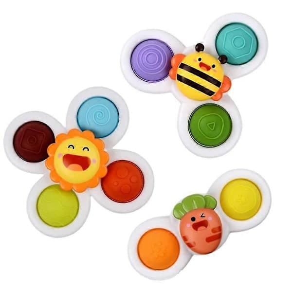 3 stk/sæt Fidget Finger Hånd Spinner Sugekop Spinner Top Legetøj Babylegetøj