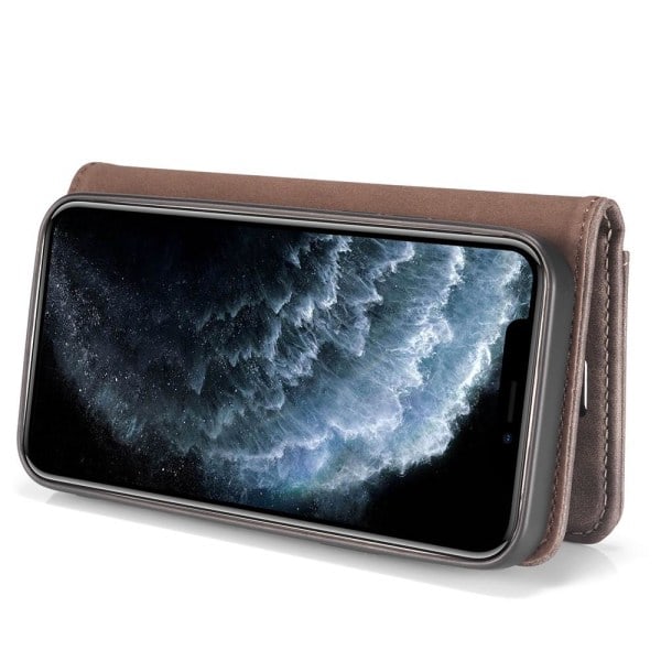 Hot 2025 DG.MING iPhone 13 Mini Split Læder Wallet Case - Kaffebrun