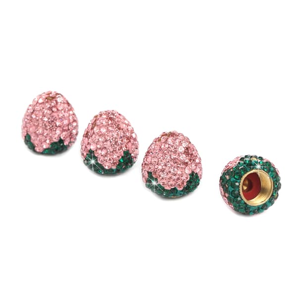 Bilventilhattar, 4-pack kristallstrass bilventilhattar Jordgubbsrosa Strawberry Pink