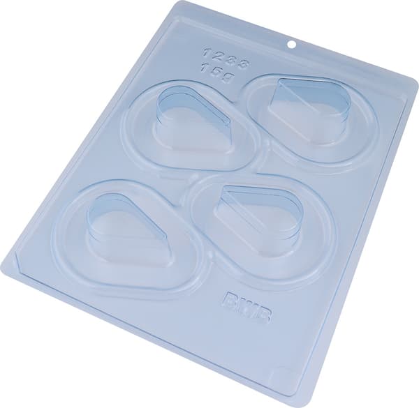 Pralinform Dråpeform Sjokoladeform - BWB 1233 - Spesiell 3-delt form Transparent transparent