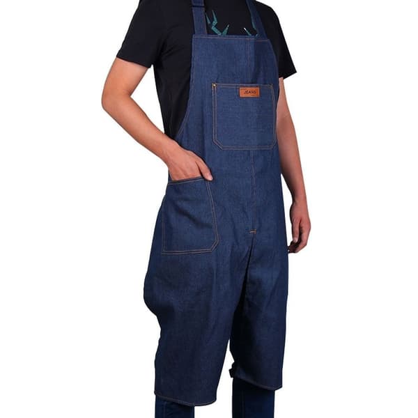 Forkleder med splittede ben for keramikk, skulptur, overall for pottemakere deep blue