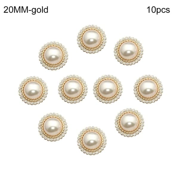 10 st Pärlknappar Klädknappar GULD 15MM 10st