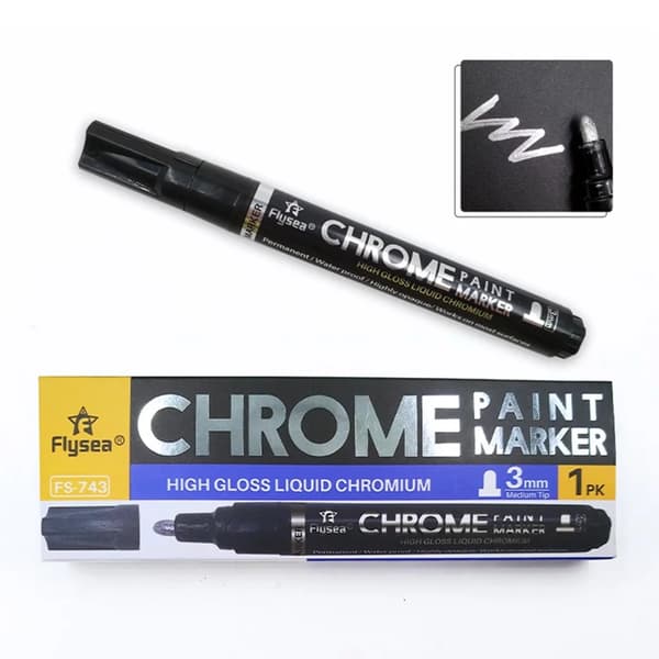 2 stk flydende kromfarvepen 3 mm sølv flydende kromfarvepen håndværkspen farvepen DIY highlighter