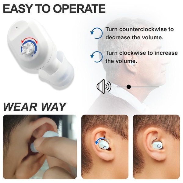 Digitala hörapparater Laddningsbar digital hörapparat med case Audifonos hörapparat Hörselförstärkare för äldre White