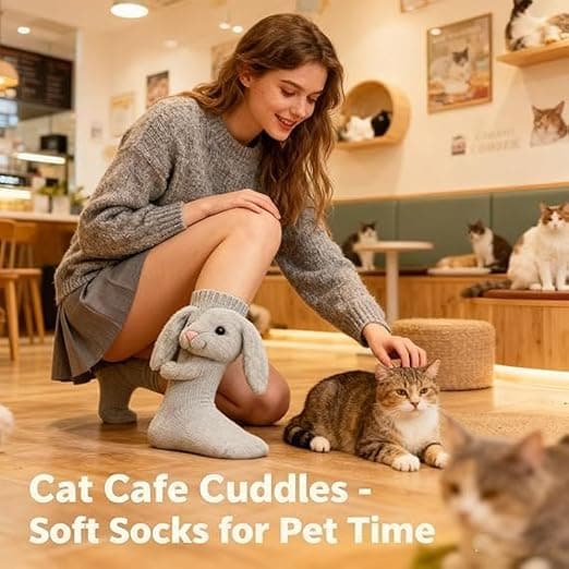 Animal Socks, 3D Knitted Rabbit Socks, Plush Animal Socks
