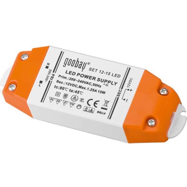 Transformator 15 W til 12 V LED-belysning Orange, Vit 15
