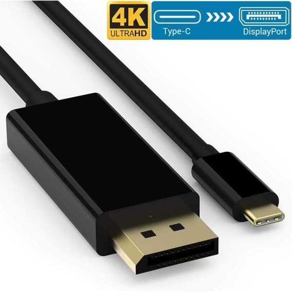 Elegear USB-C til DisplayPort-kabel 1,8 m (4K@60Hz) USB 3.1 Thunderbolt 3-kompatibel for Huawei Mate10/P10/SamsungS8/S8+/Note8