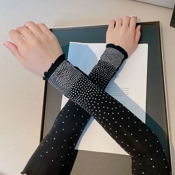 Kvinnor Arm Ärmar Fingerlösa Långa Ärmar GRÅ