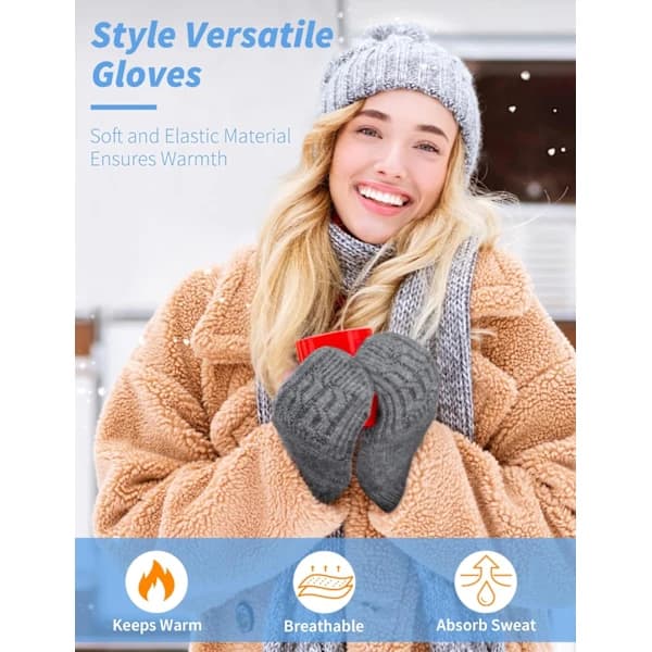 Vinter Fingerløse Handsker Dame Fingerløse Vanter Fleksible Termiske Uldhandsker