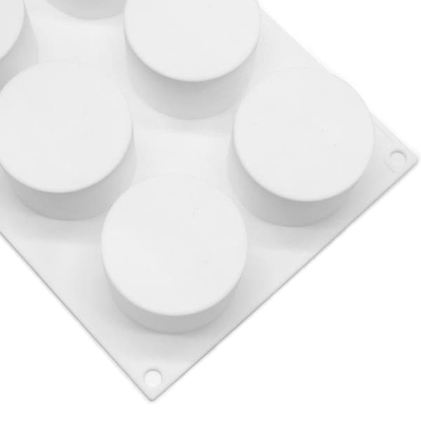 Mousseform Sylindere 8 stk Runde Silikonform Bakeform Sjokoladeform Vit white