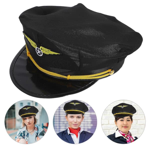Pilot Cosplay Hatt Flygpilot Hatt för Halloween Kostym