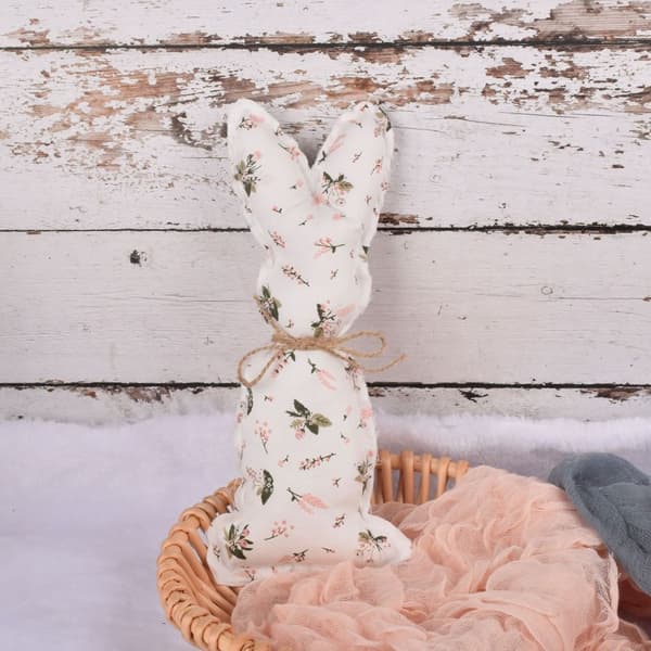 Easter Fabric Rabbit Ornaments Printed Fabric Rabbit WHITE L white
