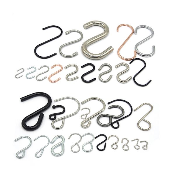Black S Hooks, Multifunctional Metal Hooks for Kitchen Bathroom