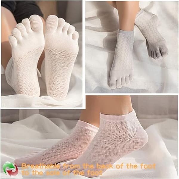 Women's Low Ankle Socks, 6 Pairs, Smooth Toe Seam, Size 39-42, Antibacterial