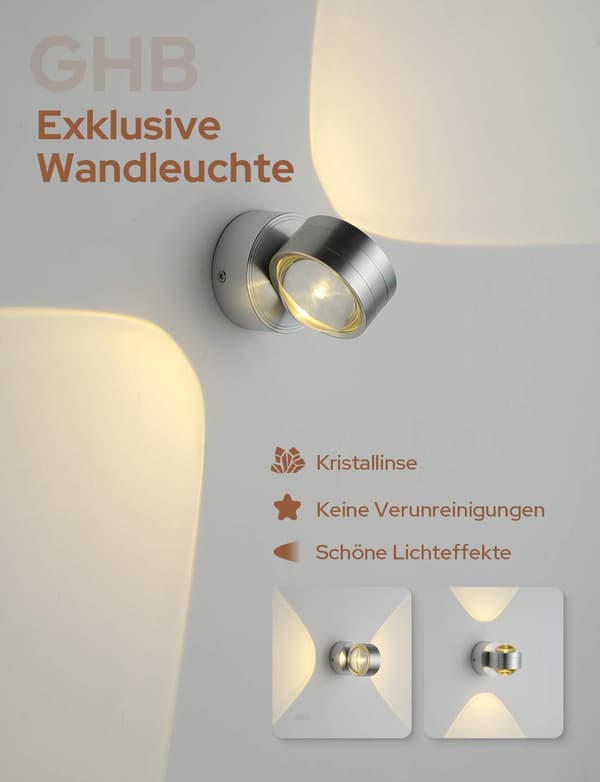 6W LED-vegglampe halv glob varmhvit [Energiklasse A+]