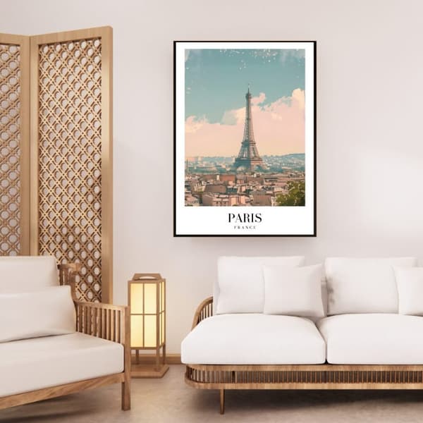Eiffeltårnet Plakat 50x70 cm – Paris Plakat uden Ramme