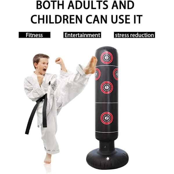 Inflatable freestanding punching bag for kids 160 cm, black
