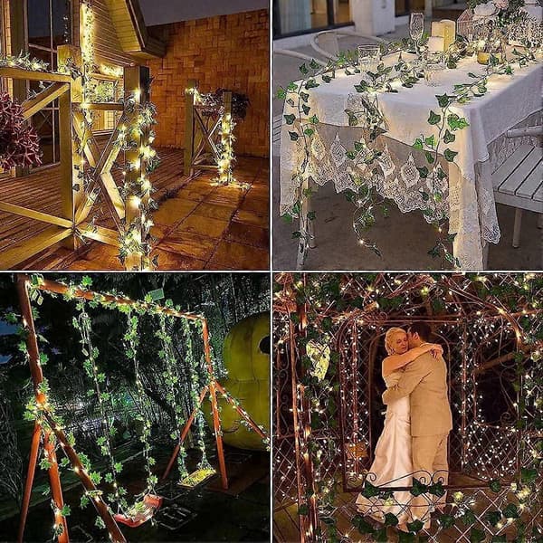 Solar Powered Rattan String Lights Outdoor Rattan Decorative String Lights 2M